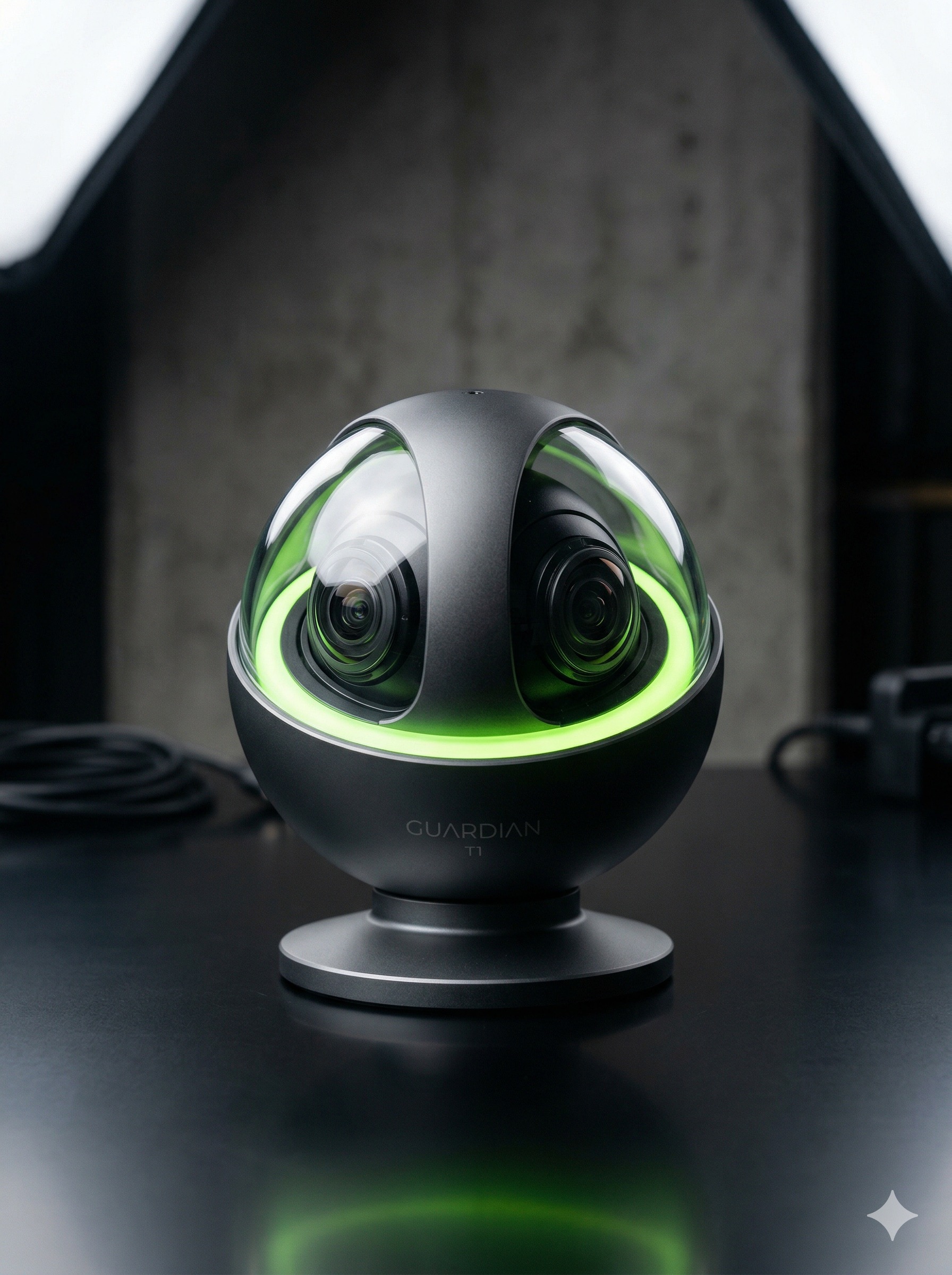 Advanced dual-lens thermal surveillance camera with matte graphite finish